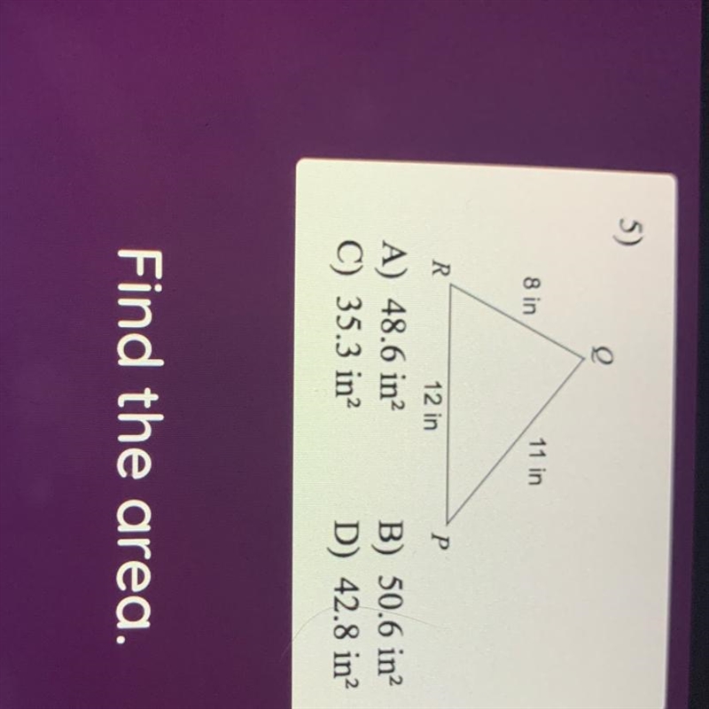 Find the area. Of the triangle-example-1