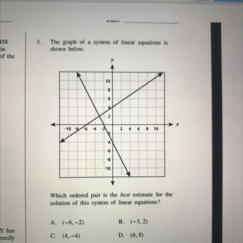 The graph of a system of linear equation is shown below-example-1