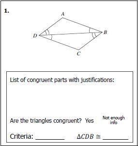 Is this triangle congruent? If so, list the congruent parts and justify your answer-example-1