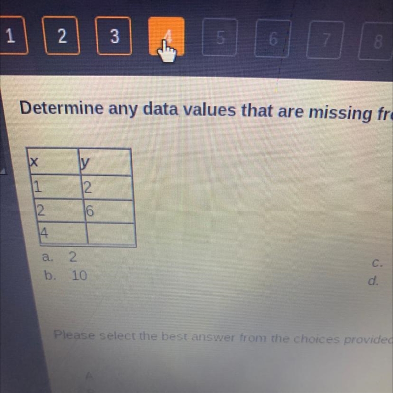 Determine any data values that are missing from the table, assuming that the data-example-1