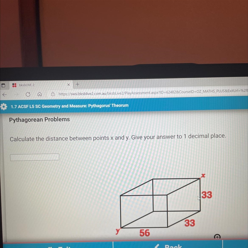 I need to know the distance between points x and y-example-1