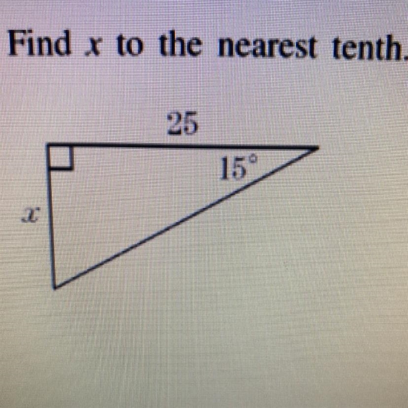 Find x to the nearest tenth. Click on the pic i really need help-example-1