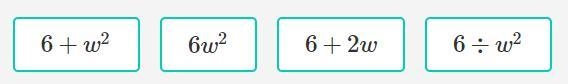 Which expression means “6 times the square of a number w”?-example-1