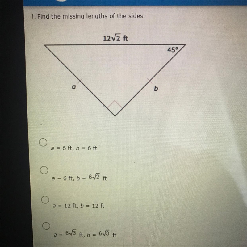 1. Find the missing lengths of the sides.-example-1