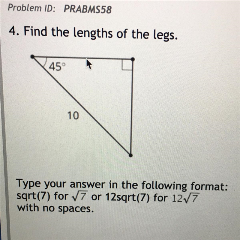 Find the lengths of the legs. (NO LINKS)-example-1