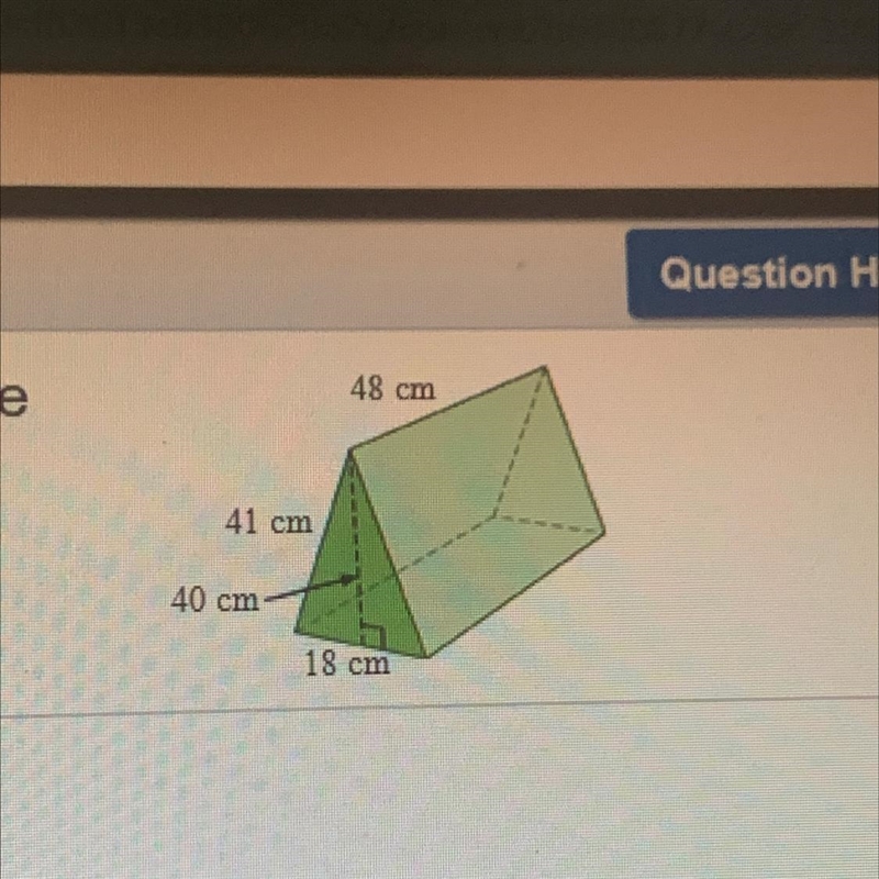 Find the surface area of the triangular prism. The base of the prism is an isosceles-example-1