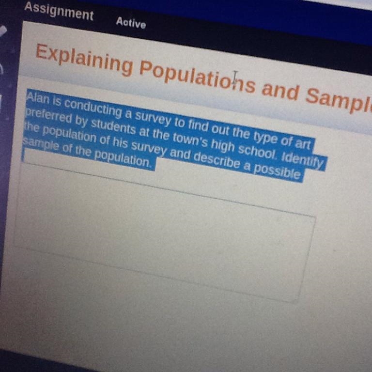 Alan is conducting a survey to find out the type of art preferred by students at the-example-1