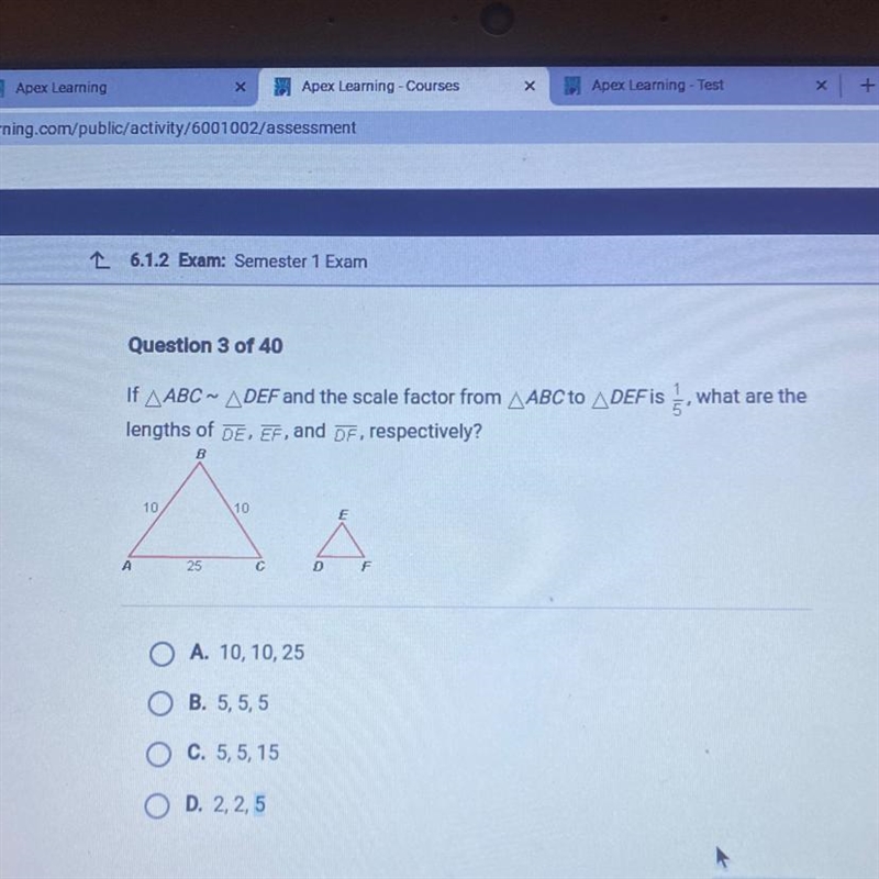 Geometry need to find the lengths of DE , EF AND DF , respectively? ASAP-example-1