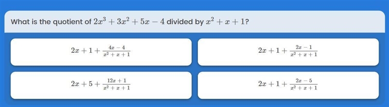 What is the quotient of 2x^(3)+3x^(2)+5x divided by x^(2)+x+1-example-1