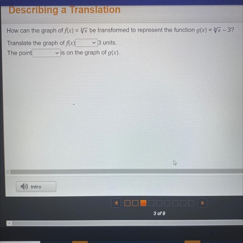 How can the graph of f(x) = 35x be transformed to represent the function g(x) = 35x-example-1