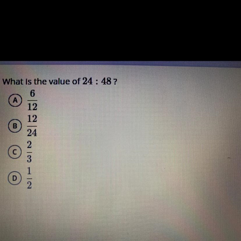 What is the value of 24 : 48?-example-1