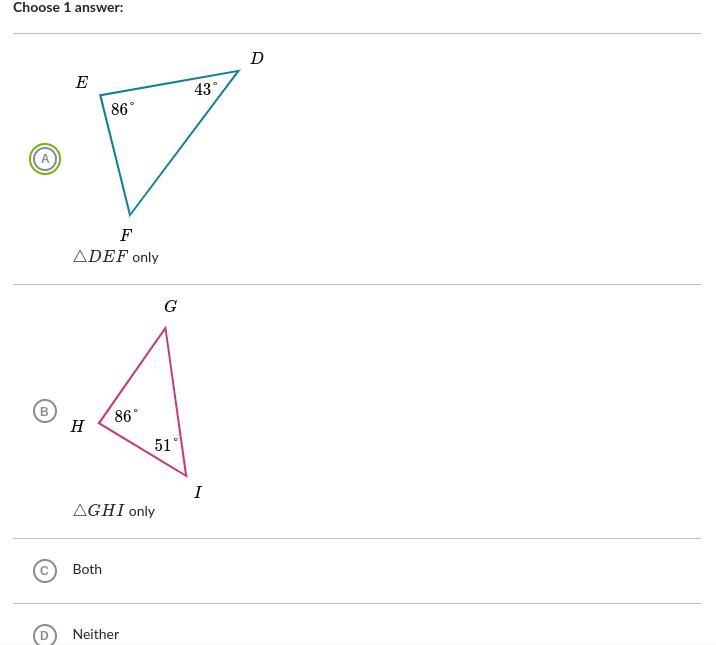 HELP HELP PLEASE!!!! D: WHICH TRIANGLES ARE SIMILAR TO TRIANGLE ABC?-example-2