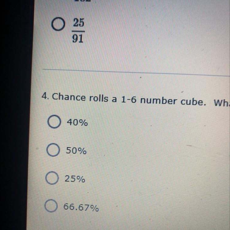 Chance rolls a 1-6 number cube. What is the probabilty that he will roll a prime number-example-1