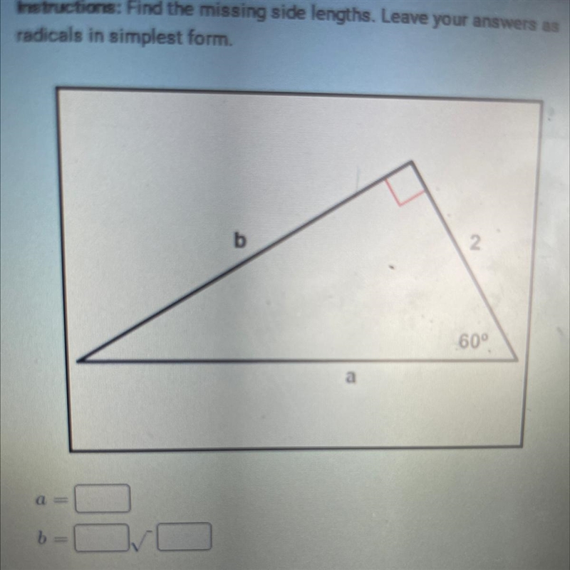 Find the missing length indicated. Leave your answer as radicals in simplest form-example-1