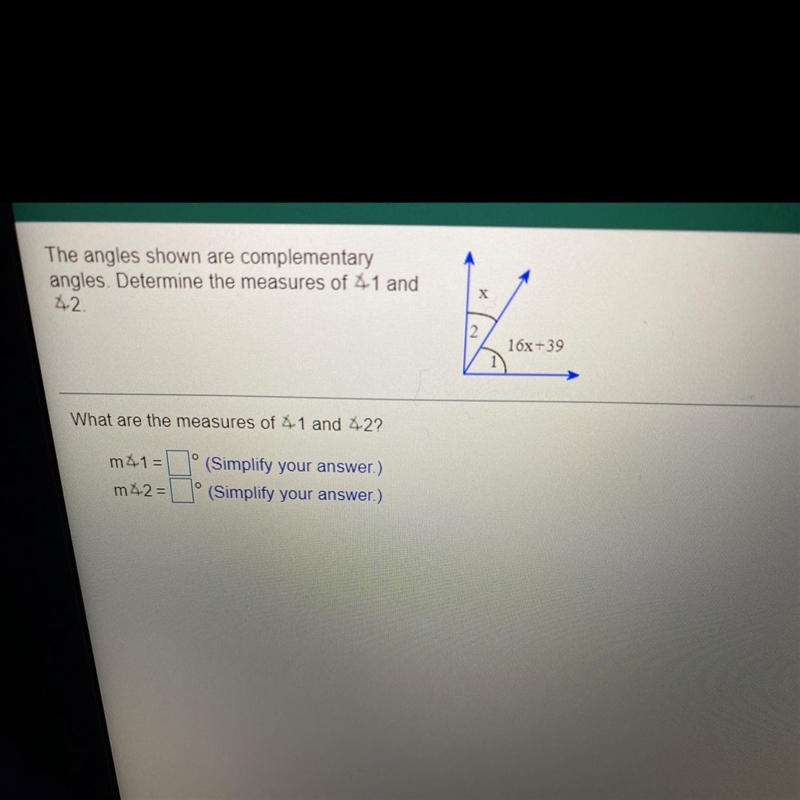 Please help i only have a few minutes!! what are the measurements for 1 and 2?-example-1