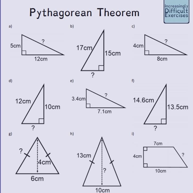 I need help with all of these Pythagorean questions-example-1