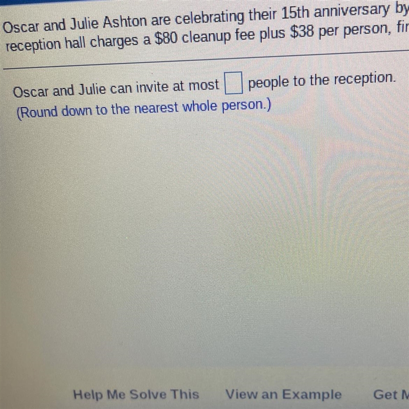 Oscar and Julie Ashton are celebrating their 15th anniversary by having a reception-example-1