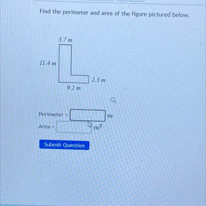 Eople Find the perimeter and area of the figure pictured below. odules fice 365 3.7 m-example-1