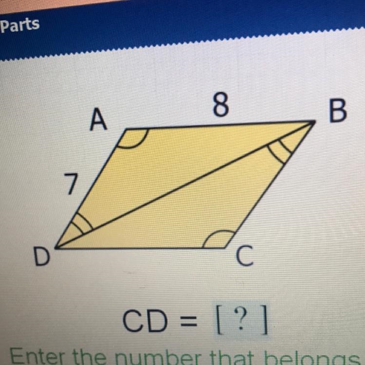 A 8 B 7 D С CD = [?]-example-1