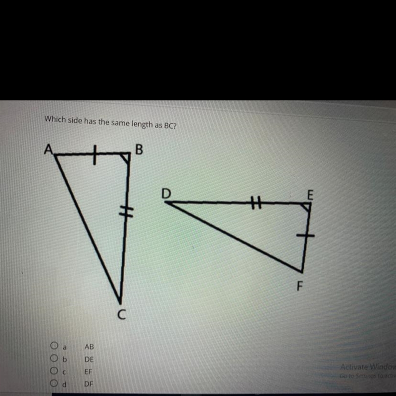 What side has the same length as BC?-example-1