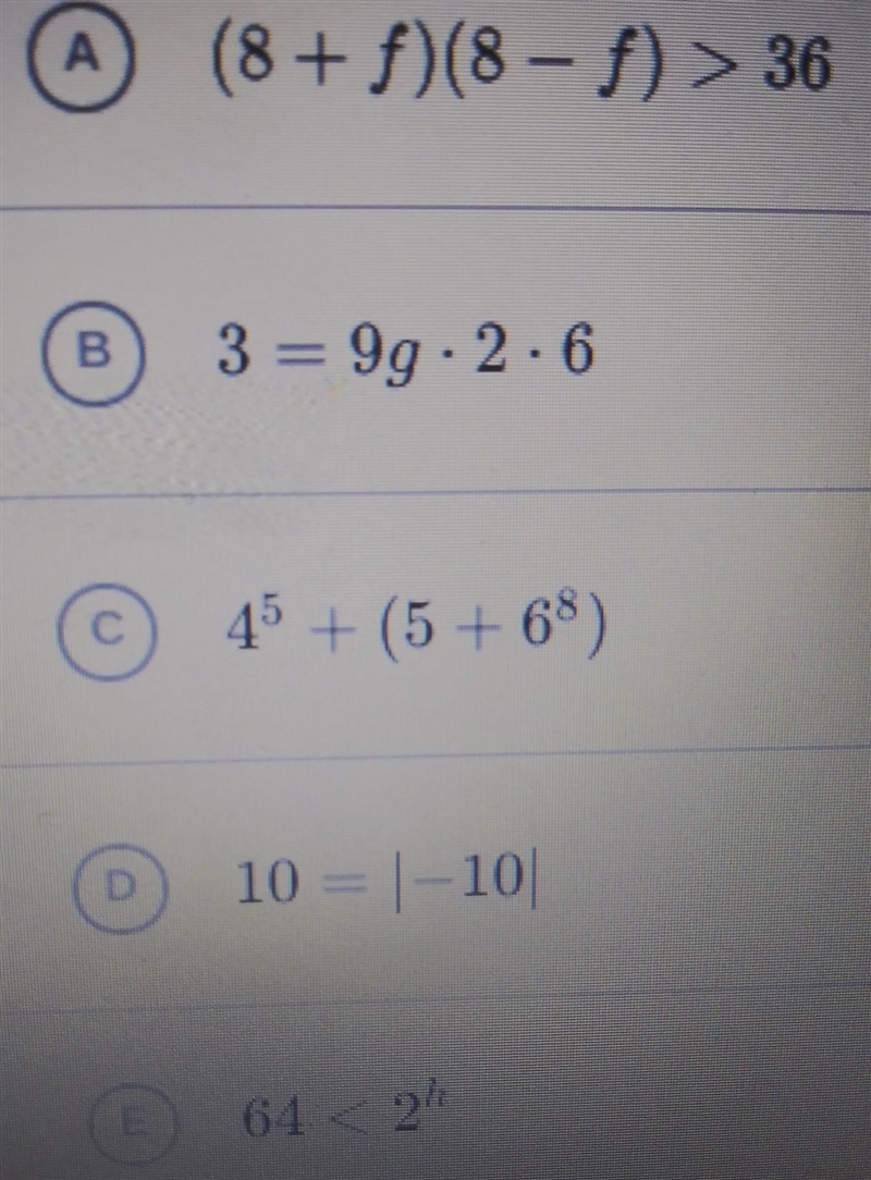 Which of the following phases are inequalities? Choose 2 Please help me! ​-example-1