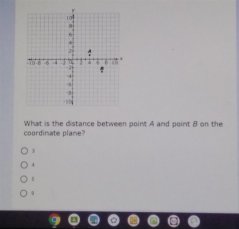 What is the distance between point A and point B on the coordinate plane? HELP PLSS-example-1