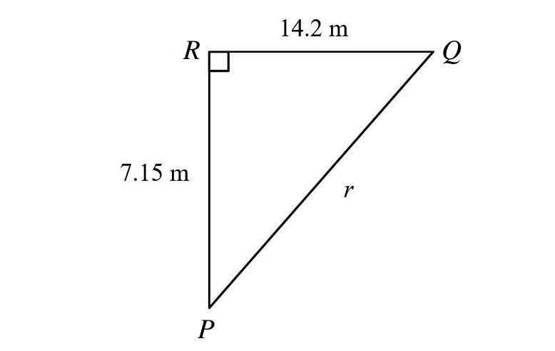 Please help!! solve ΔPQR Your answer should include the length of r and the measures-example-1