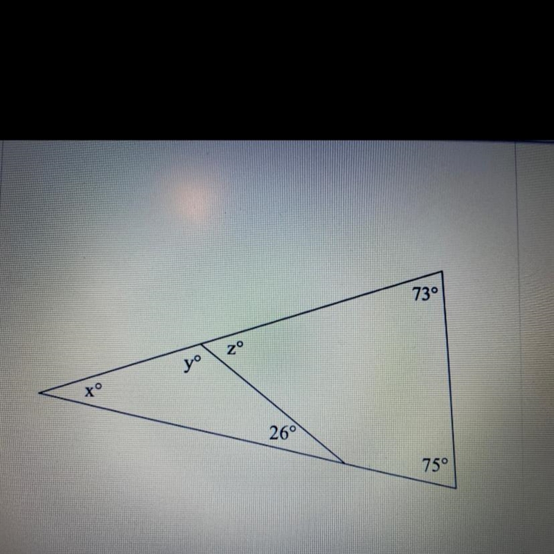 Determine the measures of all unknown angles on the figure-example-1