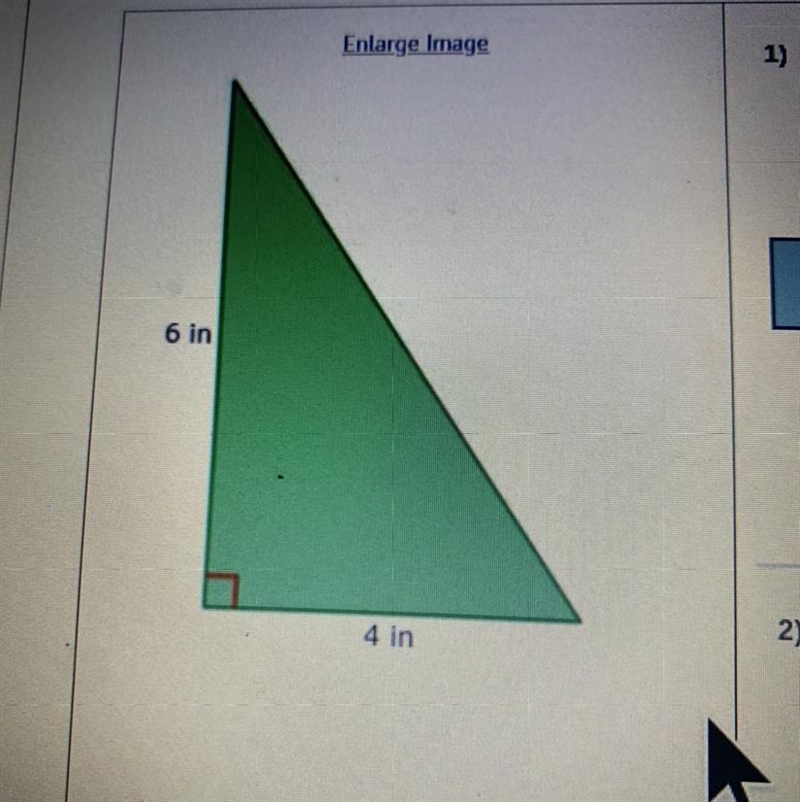 What is the area of the triangle shown ? A. 12in B. 24in C. 36in D. 48in-example-1