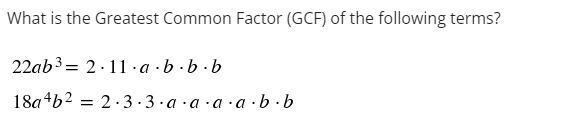 What is the Greatest Common Factor (GCF) of the following terms?-example-1