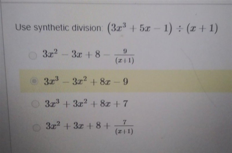 PLEASE HELP! I NEED HELP Use synthetic division!​-example-1