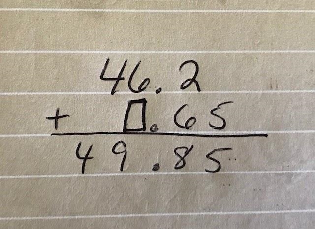 The sum of 46.2 and a number is 49.85 as shown below. What number should go into the-example-1