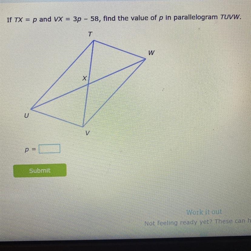 PLEASE HELP ITS URGENT. what is the value of p?-example-1