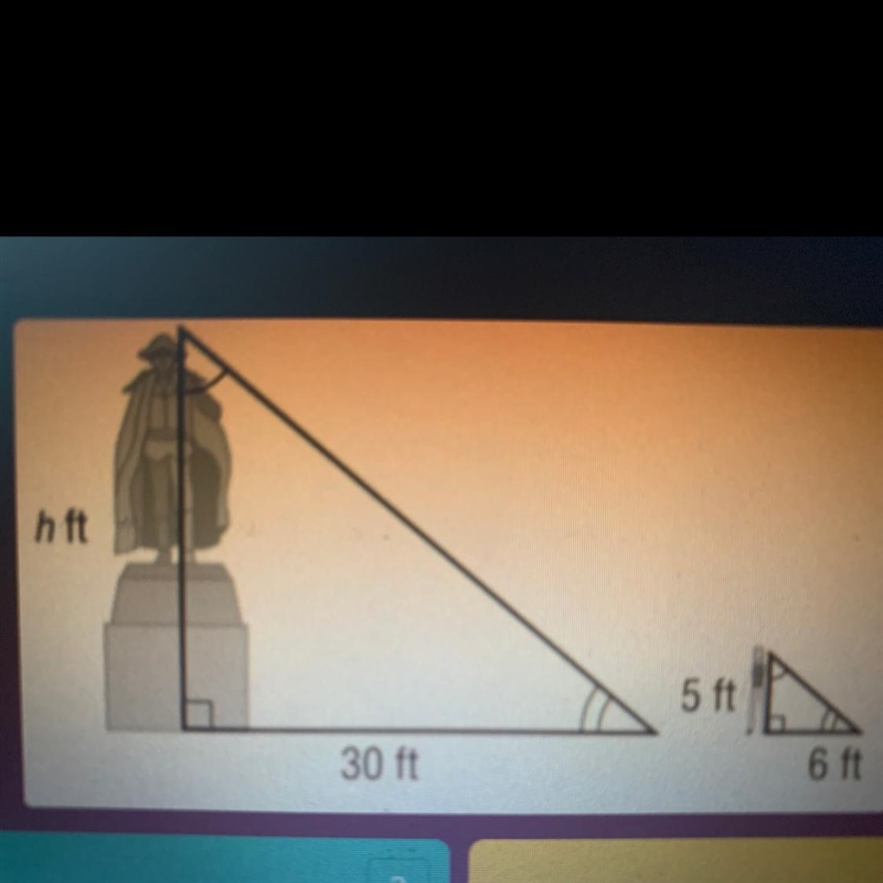 H ft 5 ft 30 ft 6 ft A. 20 B.25 C.23 D.30 Please help!!-example-1