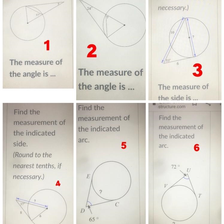 The measure of the arc is for all and each no rush!-example-1