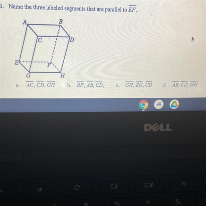 Name the three labeled segments that are parallel to EF-example-1