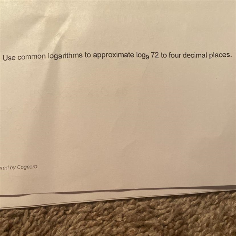 18. Use common logarithms to approximate log,9 72 to four decimal places.-example-1