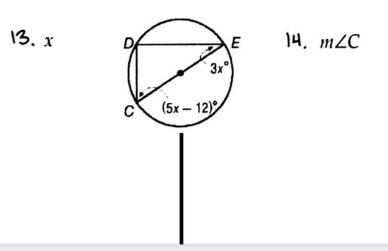 Solve for x, and angle c-example-1