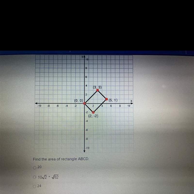 Find the area of rectangle ABCD-example-1