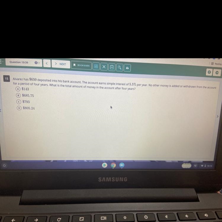 I ONLY HAVE 5 minutes HELP!!! Alvarez has $650 deposited into his bank account. The-example-1