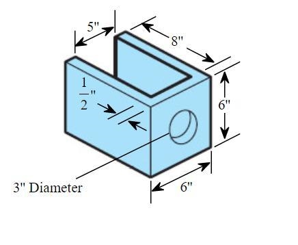 What is the weight of the piece of aluminum shown below at 0.0974 ​lb/​in^3? ​(Hint-example-1