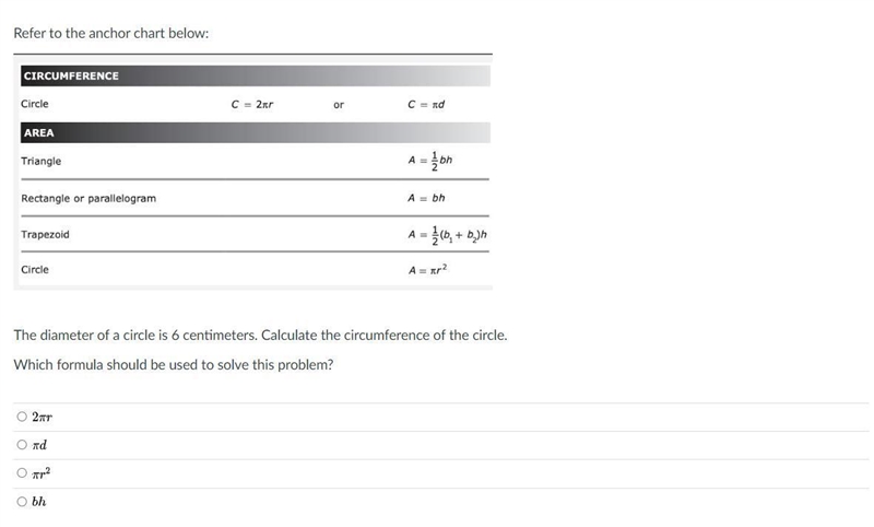 The diameter of a circle is 6 centimeters. Calculate the circumference of the circle-example-1