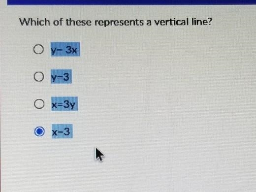 Which of these represents a vertical line? ​-example-1