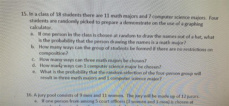 Answer to #15 a,b,c,d, and e with work!-example-1