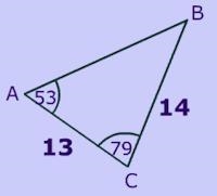 Use the law of cosines to find the length of side c. A) 17.19 B) 18.32 C) 19.82 D-example-1