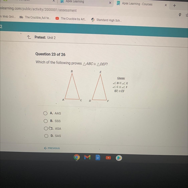 Which of the following proves ABC=ADEF?-example-1