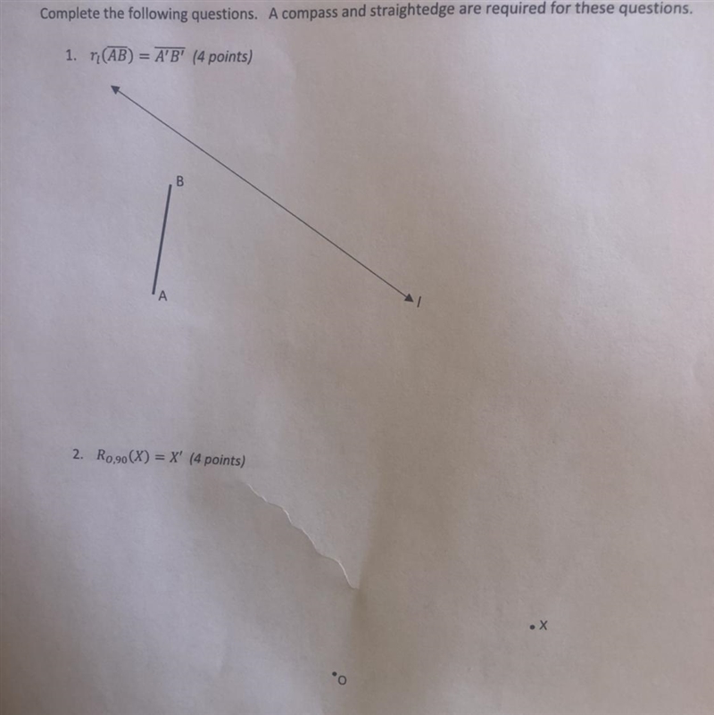 Complete the following questions. A compass and straightedge are required for these-example-1