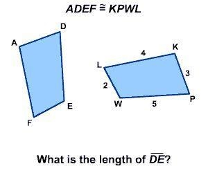 What is the length of de A. 2 B. 3 C. 4 D. 5-example-1