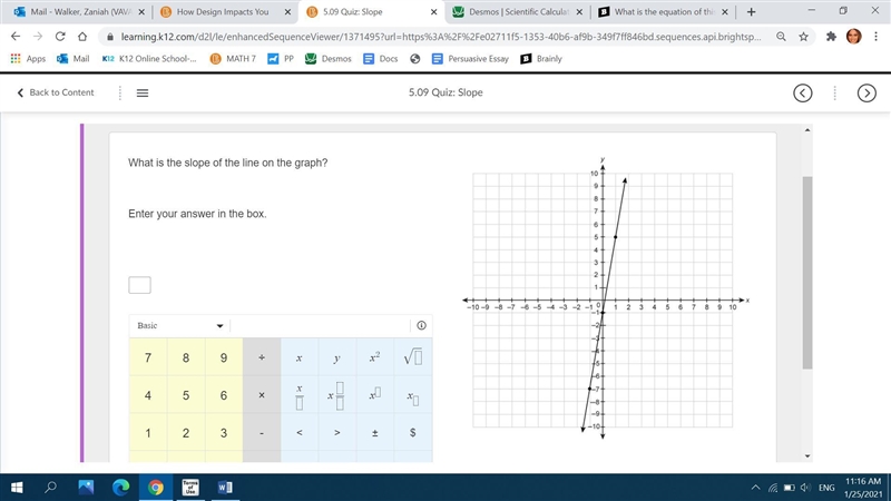 What is the slope of the line on the graph?-example-1