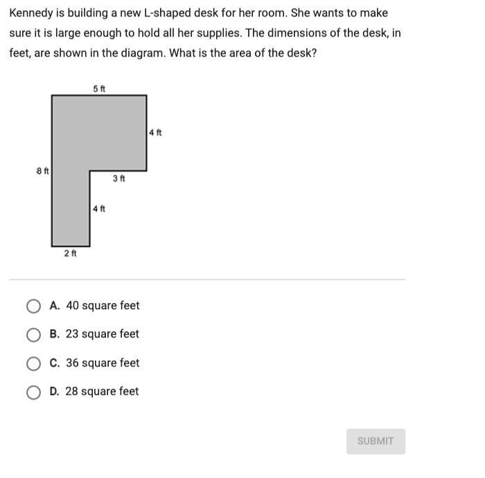 Kennedy is building a new L shaped desk for her room she wants to make sure it’s large-example-1